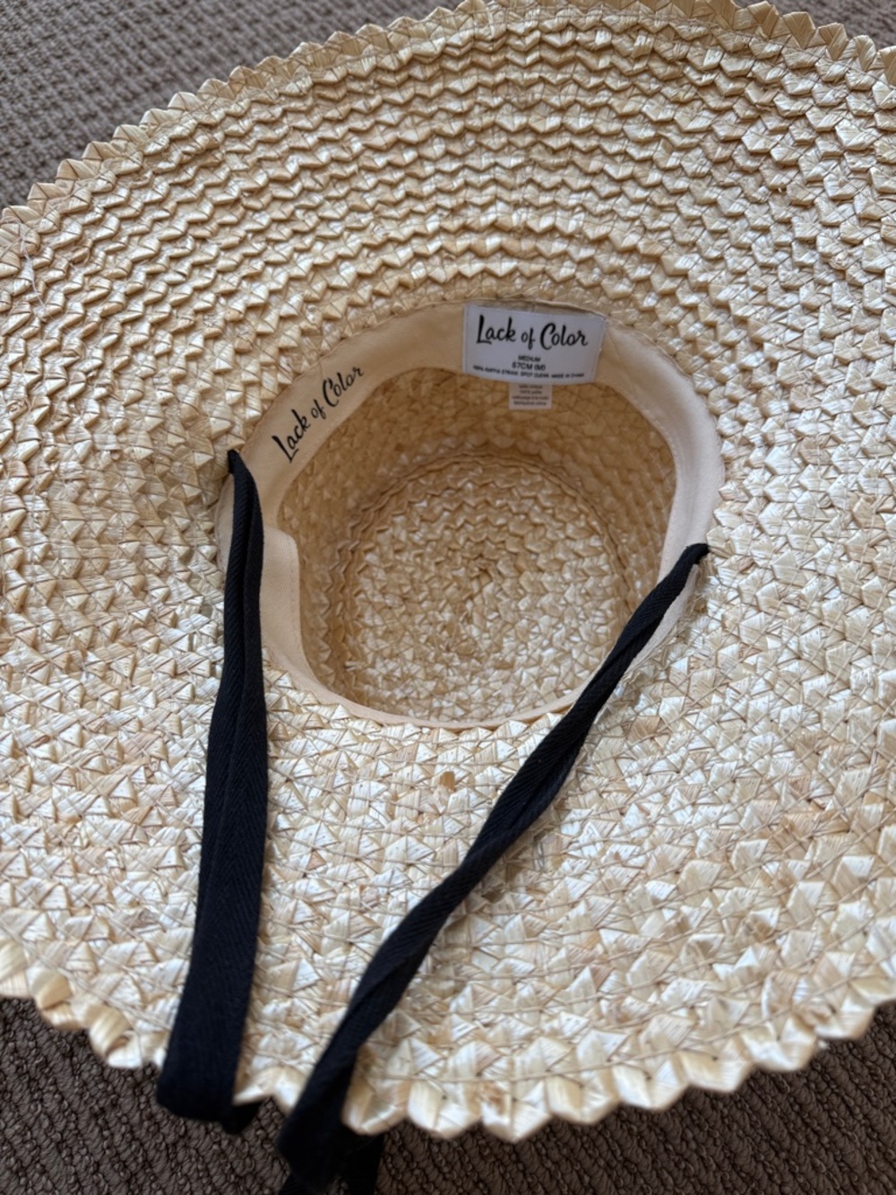 Lack Of Color Natural Straw Hat with Black Ribbon - Picture 3 of 4